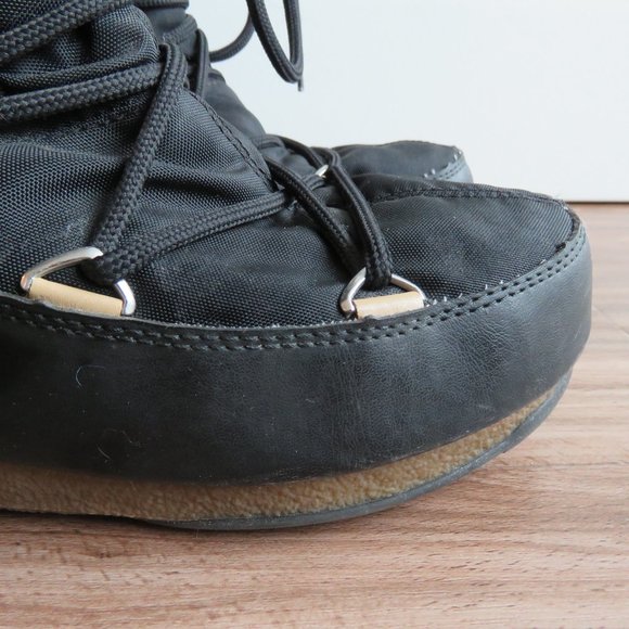 TECNICA ORIGINAL MOON BOOT W.E Monaco Felt Snow Boots in Black Women's Sz 7 - Picture 3 of 16